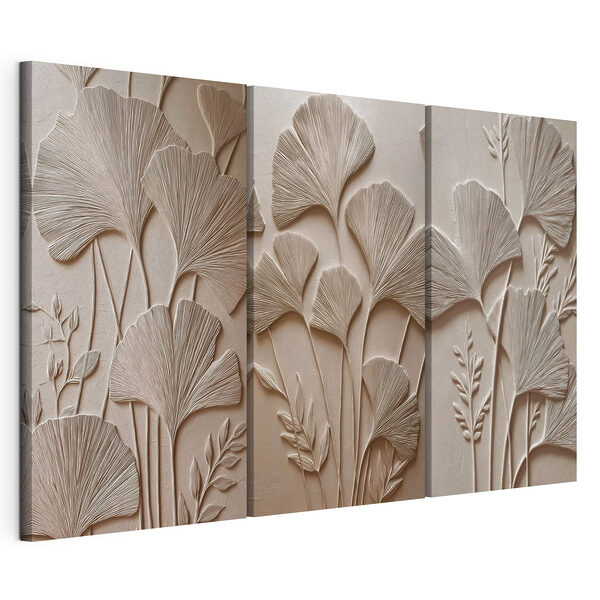 Lámina modular sobre lienzo Elegante diseño floral en tonos suaves