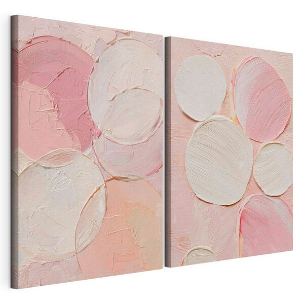 Lámina modular sobre lienzo Formas abstractas en suaves tonos pastel
