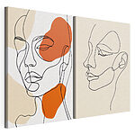 Lámina modular sobre lienzo Dibujo del rostro de una mujer