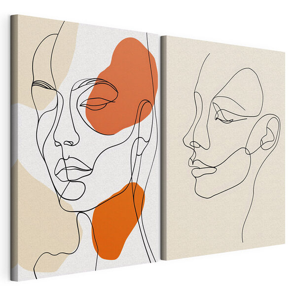 Lámina modular sobre lienzo Dibujo del rostro de una mujer