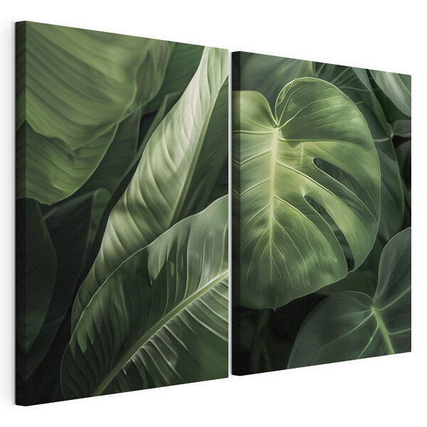 La exuberante armonía verde de la naturaleza, en primer plano Lámina modular sobre lienzo La exuberante armonía verde de la naturaleza, en primer plano