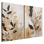 Lámina modular sobre lienzo Pintura de hojas y ramas