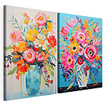 Lámina modular sobre lienzo Collage de cuadros de flores
