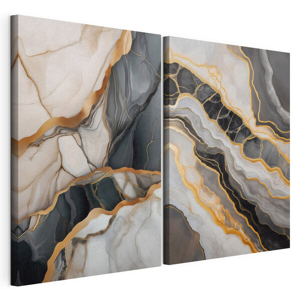Se entremezclan elegantes motivos fluidos y colores Lámina modular sobre lienzo Se entremezclan elegantes motivos fluidos y colores