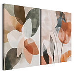 Lámina modular sobre lienzo Arte floral abstracto con colores suaves
