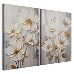 Lámina modular sobre lienzo Cuadro de flores sobre fondo gris