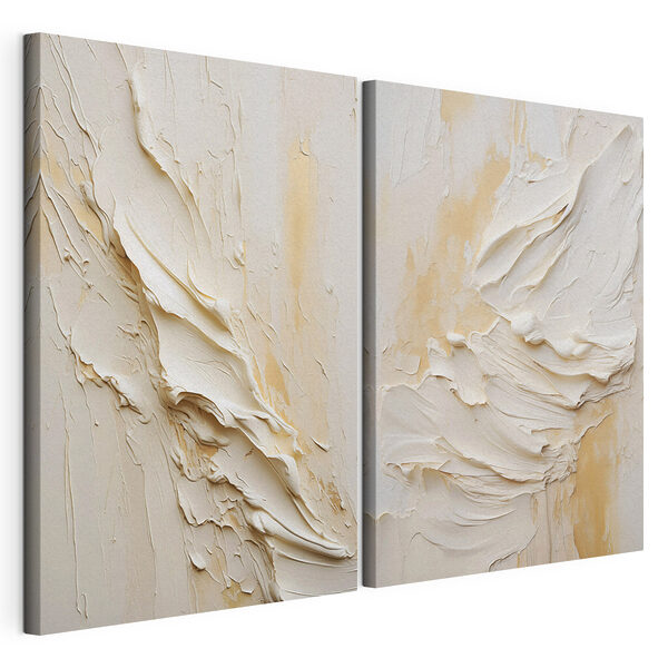 Lámina modular sobre lienzo Texturas fluidas en tonos neutros suaves
