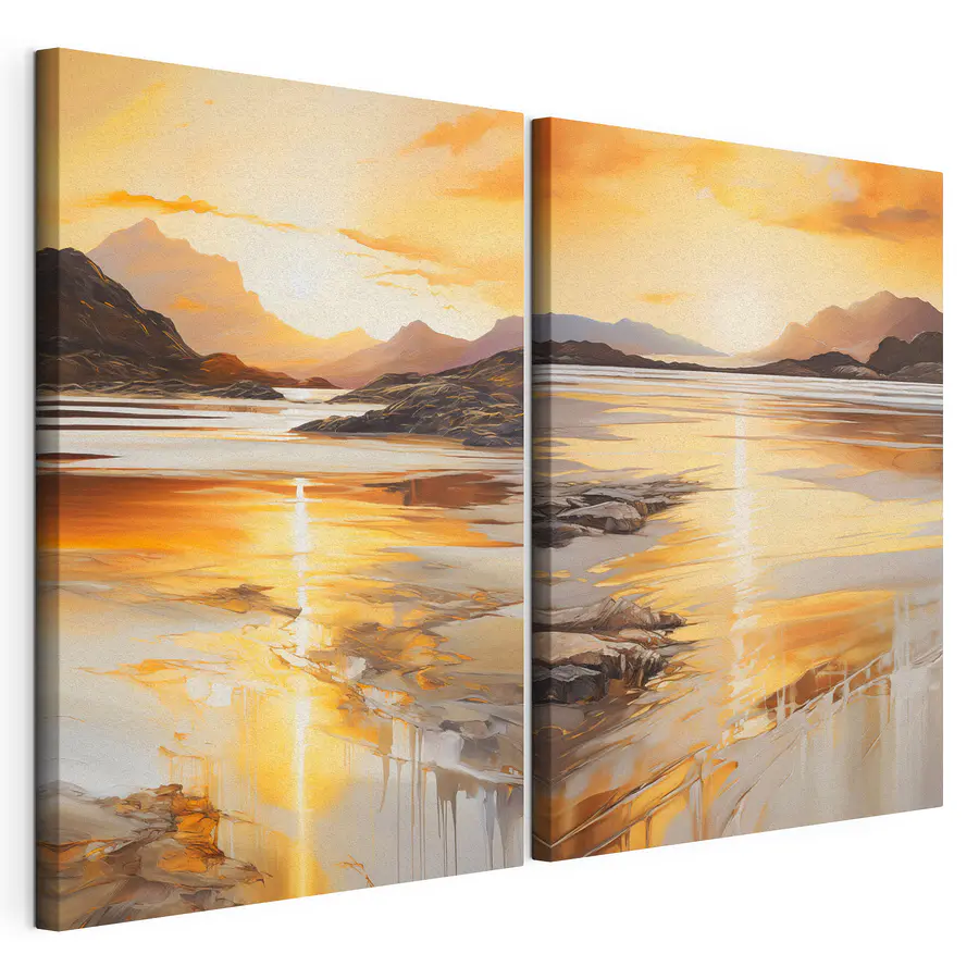 Cuadro modular Calor del sol en el lago (SKU: m30328)