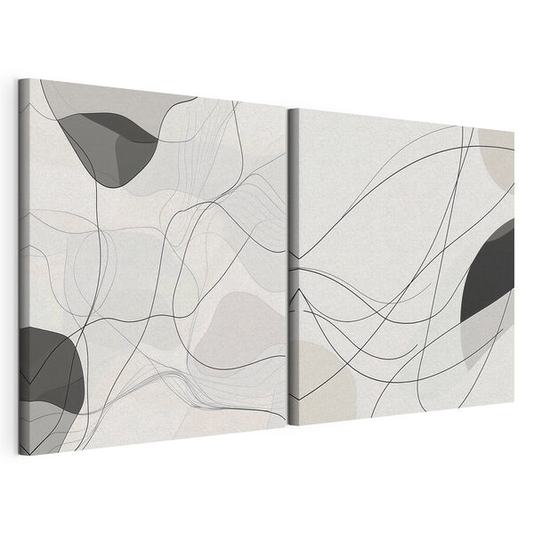 Lámina modular sobre lienzo Las líneas abstractas crean efectos visuales dinámicos