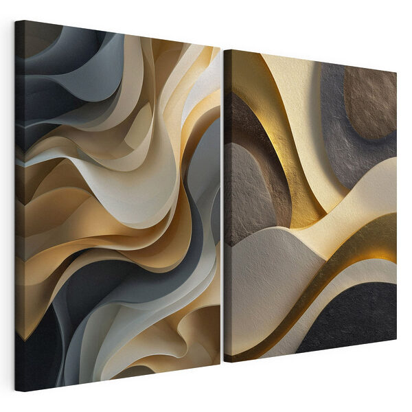 Lámina modular sobre lienzo Formas fluidas en colores suaves