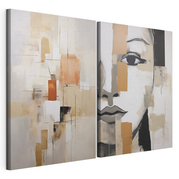 Cuadro que representa el rostro de una mujer Lámina modular sobre lienzo Cuadro que representa el rostro de una mujer