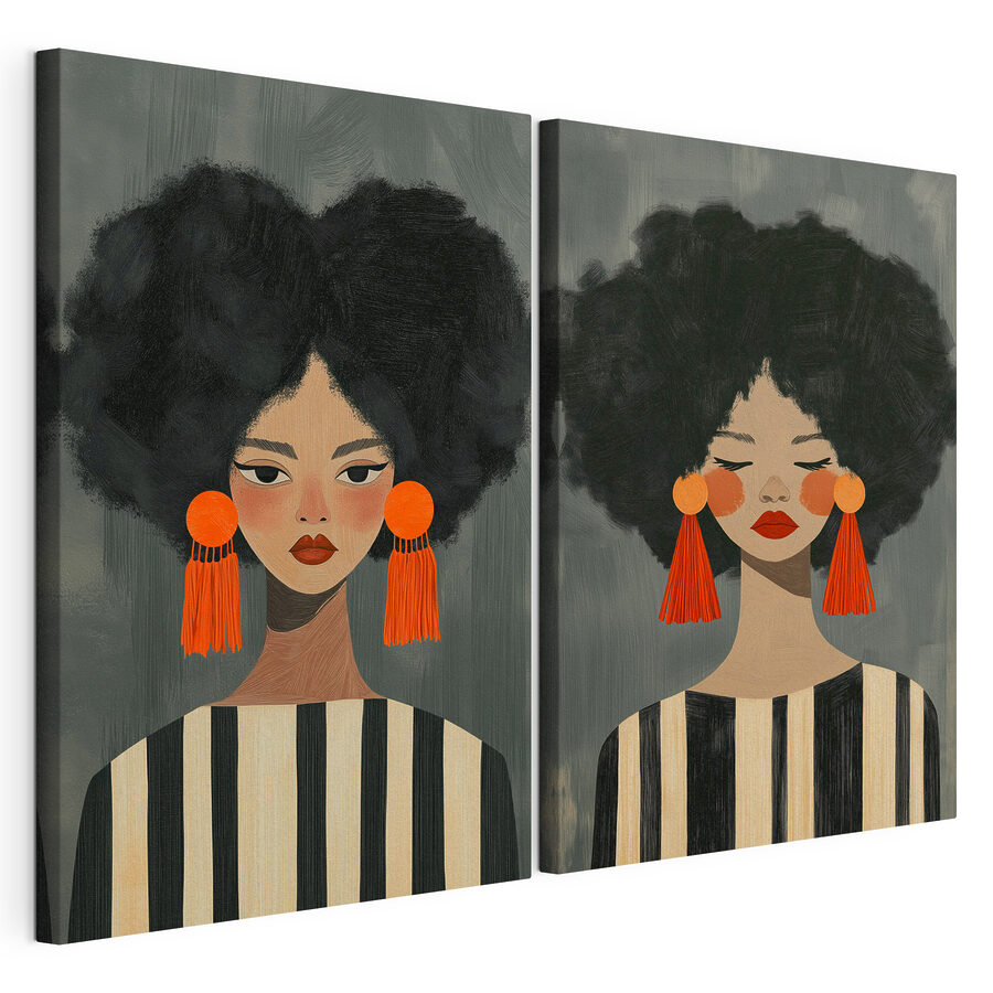 Cuadro modular Afros con carácter (SKU: m30882)