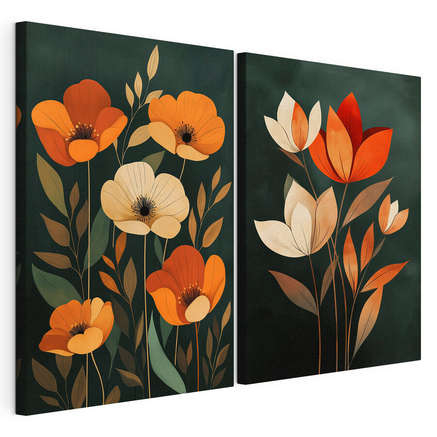 Cuadro modular Gracia de tulipanes esbeltos (SKU: m30878)