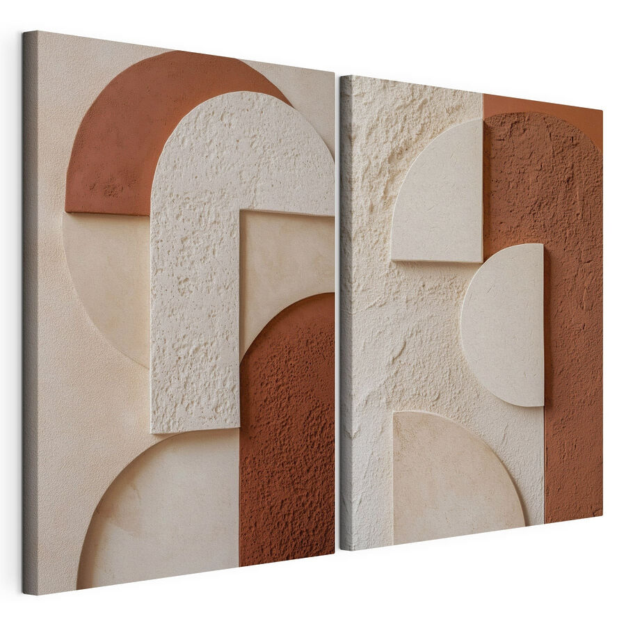 Cuadro modular Formas abstractas en tonos armoniosos (SKU: m30487)