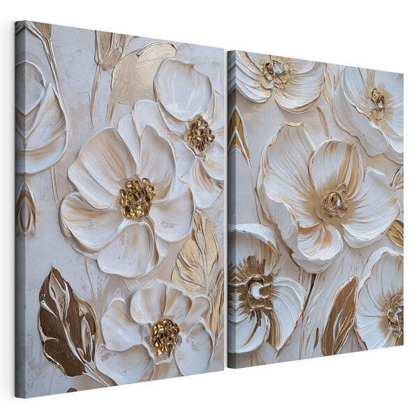 Lámina modular sobre lienzo Collage de flores