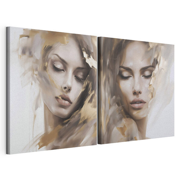 Belleza suave en tonos delicados Lámina modular sobre lienzo Belleza suave en tonos delicados