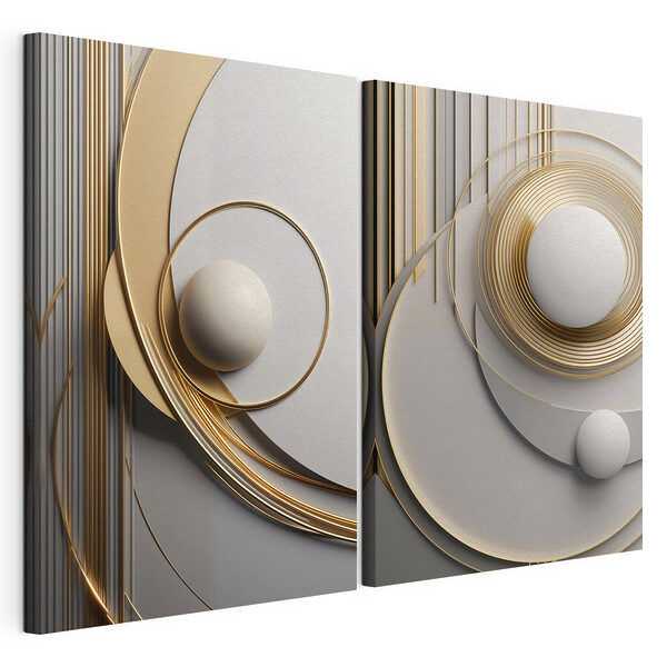 Lámina modular sobre lienzo Diseño abstracto con formas fluidas