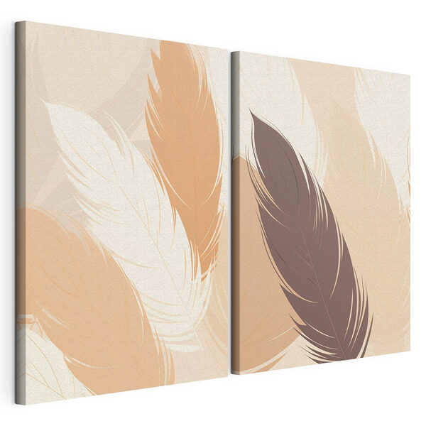 Tonos suaves de plumas delicadas Lámina modular sobre lienzo Tonos suaves de plumas delicadas