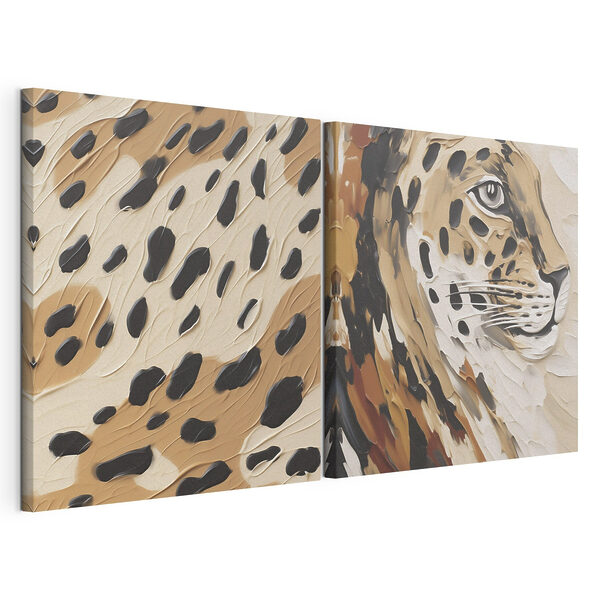 Lámina modular sobre lienzo Representación artística del pelaje de un leopardo