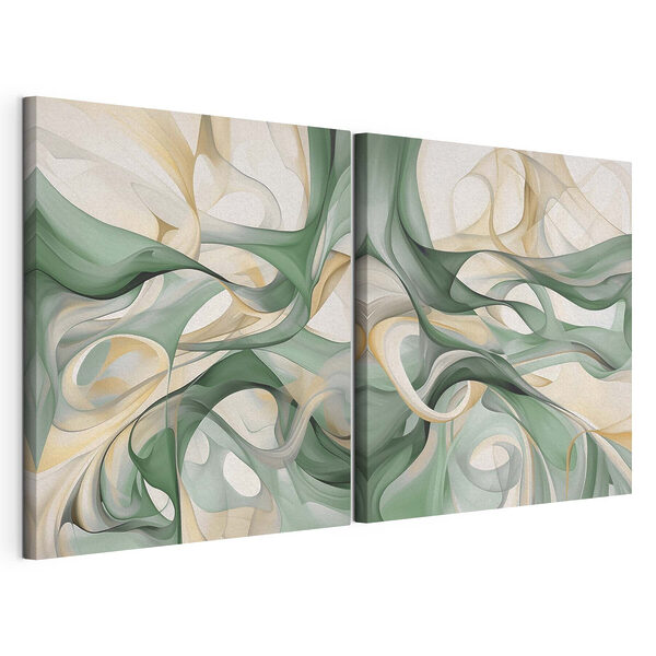 Ondas dinámicas de colores fríos Lámina modular sobre lienzo Ondas dinámicas de colores fríos