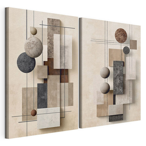 Lámina modular sobre lienzo Collage artístico con diferentes formas y colores