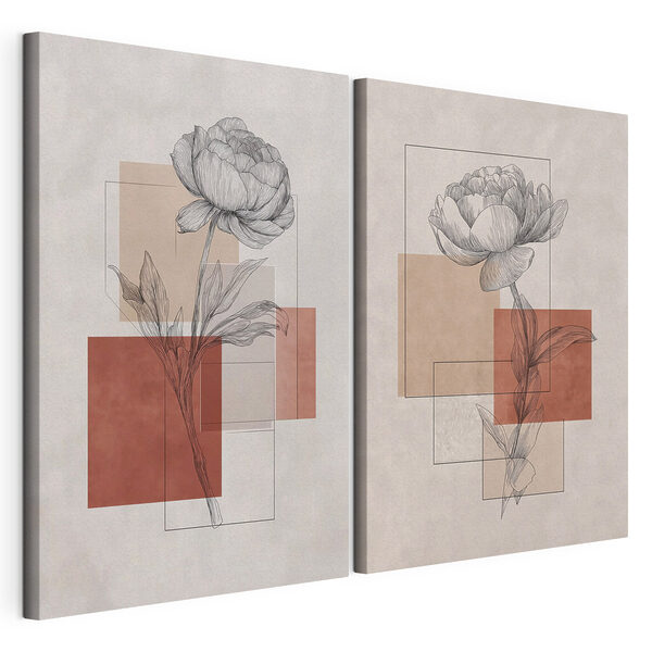 Lámina modular sobre lienzo Dibujo de una flor