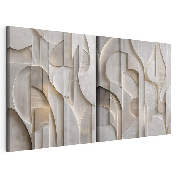 Lámina modular sobre lienzo Las elegantes curvas y líneas crean profundidad