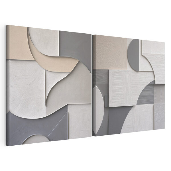 Lámina modular sobre lienzo Formas abstractas en colores apagados