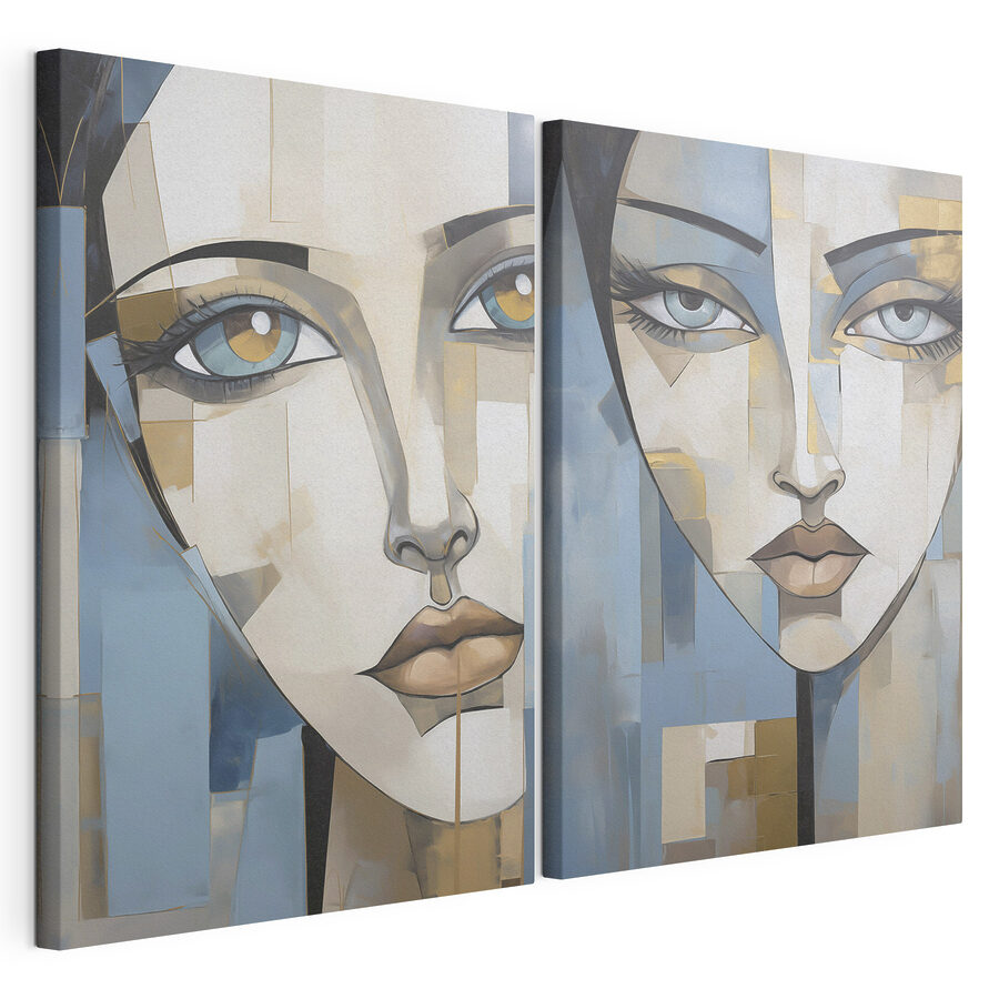 Cuadro modular Cuadro que representa el rostro de una mujer (SKU: m30859)