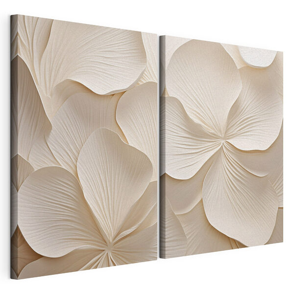 Lámina modular sobre lienzo Elegante diseño floral en tonos suaves