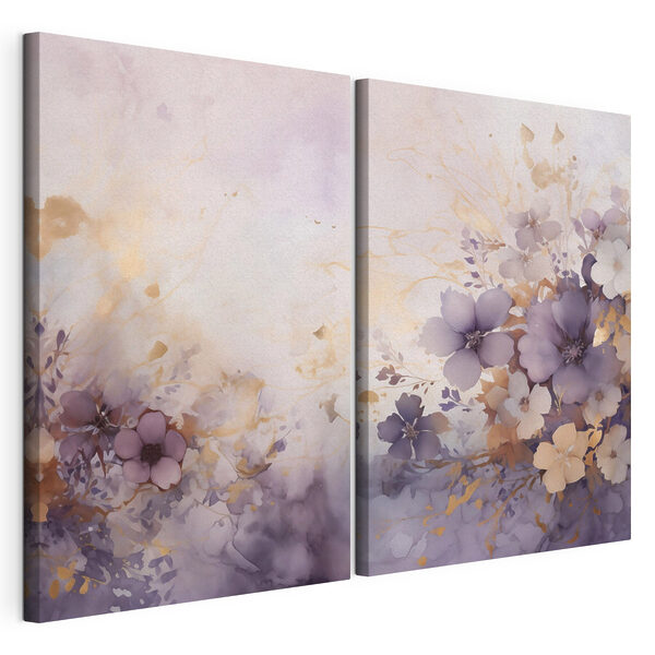 Lámina modular sobre lienzo Cuadro de flores sobre fondo blanco