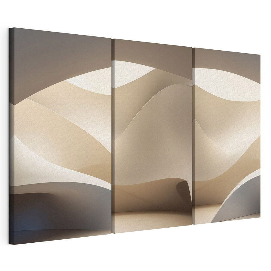 Cuadro modular Formas suaves y fluidas en tonos sutiles (SKU: m30867)