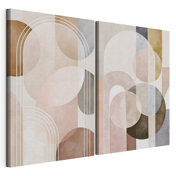 Lámina modular sobre lienzo Formas abstractas en una paleta de colores suaves