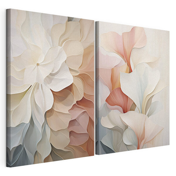 Lámina modular sobre lienzo Pétalos suaves en colores relajantes