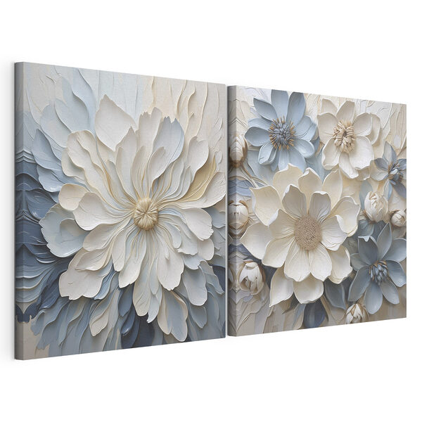 Delicadas flores en tonos suaves Lámina modular sobre lienzo Delicadas flores en tonos suaves