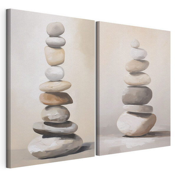 Lámina modular sobre lienzo Cuadro que representa una pila de piedras