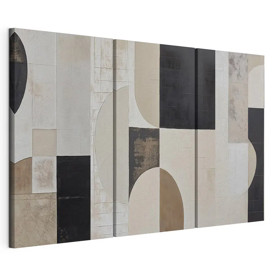 Cuadro modular Motivo geométrico en blanco y negro (SKU: m30786)