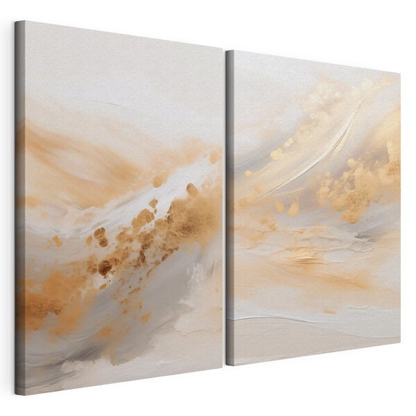 Olas abstractas en tonos suaves Lámina modular sobre lienzo Olas abstractas en tonos suaves
