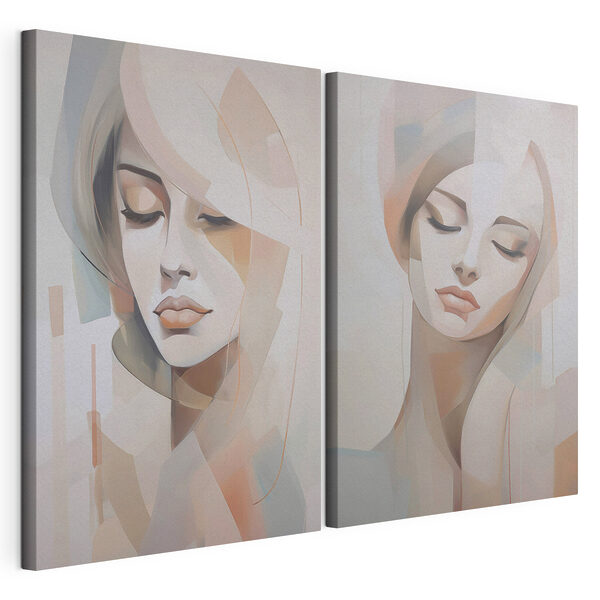 Cuadro que representa el rostro de una mujer Lámina modular sobre lienzo Cuadro que representa el rostro de una mujer