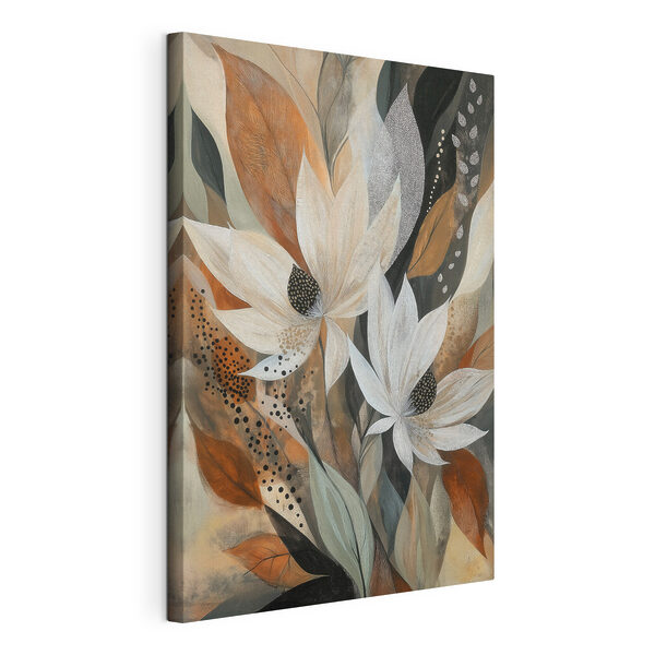 Cuadros Pintura de flores y hojas