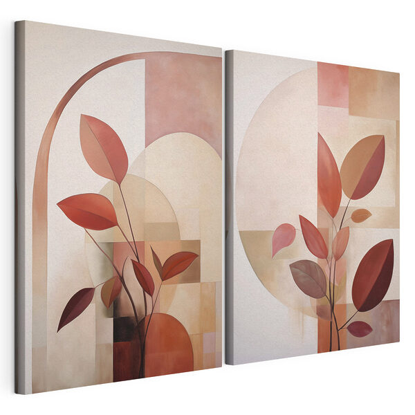 Lámina modular sobre lienzo Cuadro de una planta con hojas