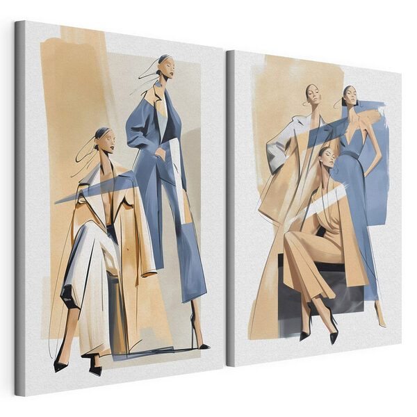 Lámina modular sobre lienzo Collage de mujeres con diferentes atuendos