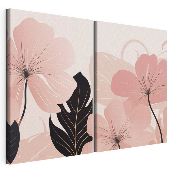 Lámina modular sobre lienzo Belleza floreciente en suaves tonos pastel