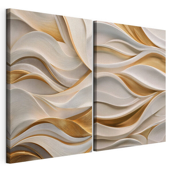 Lámina modular sobre lienzo Formas fluidas en un diseño armonioso