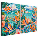 Lámina modular sobre lienzo Collage de flores y plantas