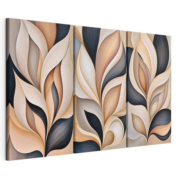 Lámina modular sobre lienzo Formas fluidas en tonos suaves