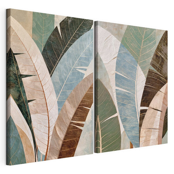 Un follaje vibrante en colores relajantes Lámina modular sobre lienzo Un follaje vibrante en colores relajantes